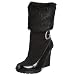 GUESS Women's Emilia Nylon Fur Mid Calf Wedge Boot