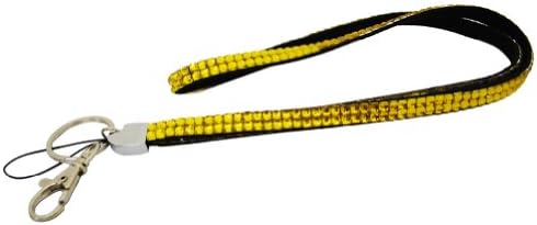 Rhinestone Lanyards Id Badge w/ Key Ring (Yellow)