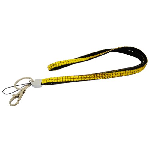 Rhinestone Lanyards Id Badge w/ Key Ring (Yellow)
