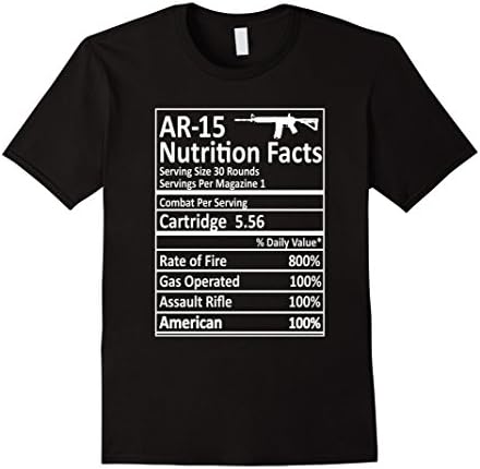Men's AR-15 Nutrition Facts Shirt Medium Black