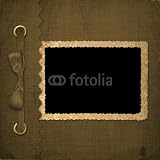 Wallmonkeys Peel and Stick Wall Decals - Brown Cover for an Album with Photos - Removable Graphic