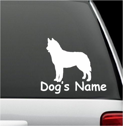 Personalized siberian husky Dog Name Decal Window Sticker Decal for Car Window 5" X 6"