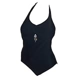 Fantasizer By Christina Plus Size Halter Tank Swimsuit 71320 Black