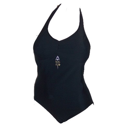 Fantasizer By Christina Plus Size Halter Tank Swimsuit 71320 Black