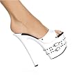 Highest Heel Women's HONEY-100, 7" Platform With Mule With Studded Double Belt