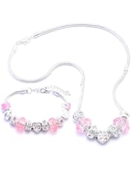 Best Friend Charm Bracelet and Necklace Gift Set Girls Pandora Style