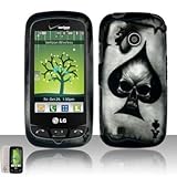 Black Skull Ace Snap-On 2pcs Phone Protector Hard Cover Case for Lg Cosmos  ....