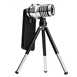AGPtek® 10X Telephoto Manual Focus Telescope Phone Camera Lens (silver) for Apple iPhone 4 4G 4S Samsung galaxy S III / S3 i9300 (Including Circular Holder, Mini Telescoping Tripod, Cleaning Cloth, Black Bag, Case, Lens cover)