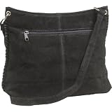 Maxam Brand Black Genuine Suede Leather Shoulder Bag