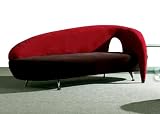 Modern Euro Style Black & red microfiber Fabric sofa S156