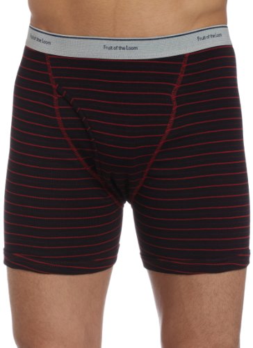 Fruit of the Loom Men's 4-Pack Stripe/Solid Assorted Boxer Briefs