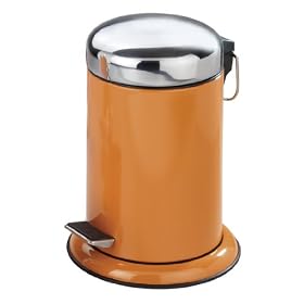 Wenko - 17904100 - Poubelle - Salle de Bain - 3 L - Retoro - Orange