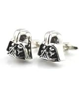 Black Silver Darth Vader Mask Helmet Dark Lord Sith Star Wars Men's Cufflinks
