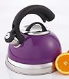 Creative Home 77040 Symphony  Plum Over Stainless Steel Body Whistling Tea Kettle with Capsulated Bottom, 2.6-Quart