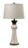Sterling Industries 113-1127 French Country Distressed Pearlescent Ceramic Table Lamp with Metallic Linen Shade