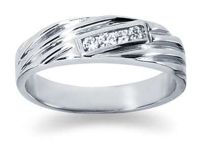 0.12 ctw. Men's Round Diamond Wedding Band in Platinum