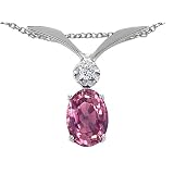 1.02 cttw Genuine Pink Tourmaline and Diamond Pendant - 14kt White Gold