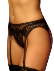Leg Avenue Women's 2-Piece Lace Garter Belt Set with Matching Thong #8888