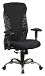 Mesh High Back Chair with Titanium Finish, Adjustable Arms and Locking 2-to-1 Synchro Tilt Control By Office Star