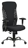 Mesh High Back Chair with Titanium Finish, Adjustable Arms and Locking 2-to-1 Synchro Tilt Control By Office Star