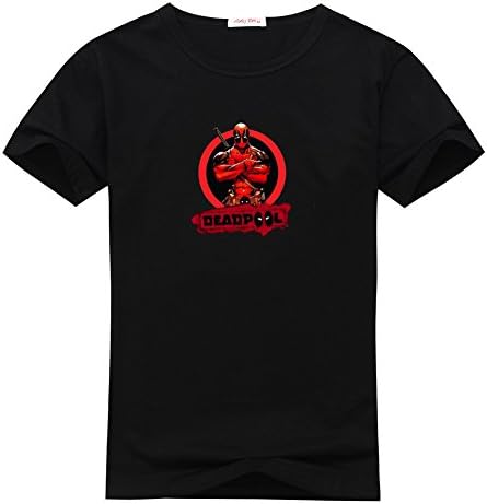 Quao Fashion Child Kids Boys And Girls Deadpool classic Cotton T-Shirt Small/5Y-6Y Black