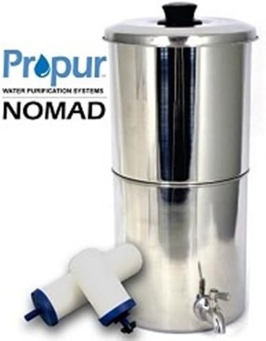 ProPur Nomad Filtration System + 2 of the Newest Proone-G 2.0 5" Filter Elements - Raises pH up to 9.5, Removes Chemicals, Fluoride, Sediment