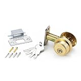 ハイロジック:ディンプルシリンダー本締錠 60ミリ ゴールド 入数1個 00071173 ×5セット