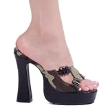 Women's Sexy High Heel Shoes Army Camo Print 5 Inch Heel Camoflage Bullets