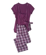 Nursing Wrap Top & Check Pyjama Bottoms Set