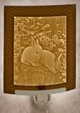 Baby Bunnies Porcelain Garden Lithophane Night Light (NEW)