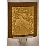 Baby Bunnies Porcelain Garden Lithophane Night... by The Porcelain Garden