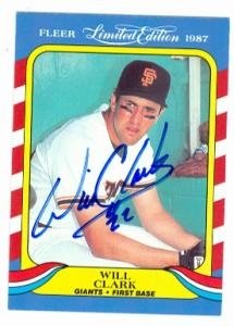 Will Clark Autographed/Hand Signed baseball card (San Francisco Giants) 1987 Fleer Limited Edition #