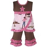 New Boutique Girls Horse Cowgirl Capri Set