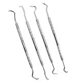 4-Piece Stainless Steel Dental Picks -...