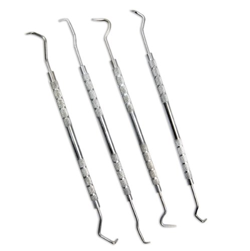 4-Piece Stainless Steel Dental Picks – Probes – Carvers – Lifetime Warranty