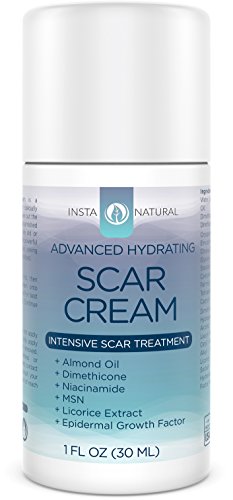 InstaNatural Scar Cream - Removal Treatment for Old & New Scars - With 15% Sea Kelp Bioferment, Almond Oil, Epidermal Growth Factor, Niacinamide, MSM & Vitamin E - Skin Hydrating Formula - 1 OZ