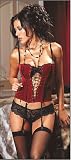 Dreamgirl Velvet corset and long Beaded Necklace