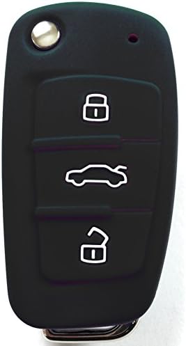 Black Accented White Smart Remote Key Cover Protector for Audi