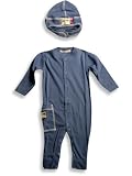 Little Mish Baby - Newborn Baby Boys 2-Piece Coverall Set, Indigo Blue