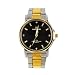 Fortune 'Baton' WAT1100MBK Elegant Silver and Gold 2tone Black Face Men Watch for Gift, Apparel