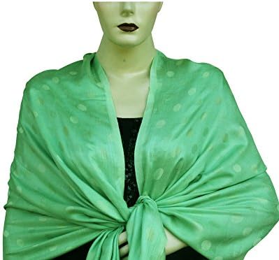 Pashm Soft Pashmina Feel Solid Colour with Dotted Design Stole Shawl 78"x28"