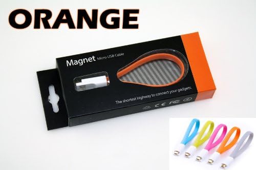 Micro USB Cable for LG Optimus Vu II F200 - VojoTech Magnet Micro USB Cable Orange