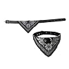 2-TECH Hunde Katzen Halsband mit Tuch 29-39 cm, Schwarz