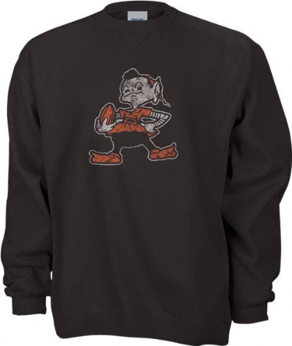 Cleveland Browns Classic NFL Throwback Logo Crewneck Sweatshirt