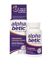 alpha betic Cinnamon/Chromium/Biotin, For People With  Diabetes, 60 Capsules (Pack of 2)