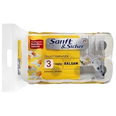 Sanft & Sicher Toilettenpapier Balsam 3-lagig, 2er Pack (2 x 8 Rollen � 150 Blatt)