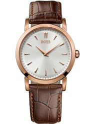 Womens Brown Hugo Boss Leather Strap Watch 1502301