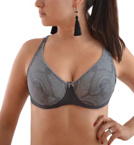 fruitVogue Women's Full Coverage Underwire Lightly Padded Lace Embroidery Bra