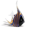 Striped Tropical Fish 10 Inch Glass Figurine