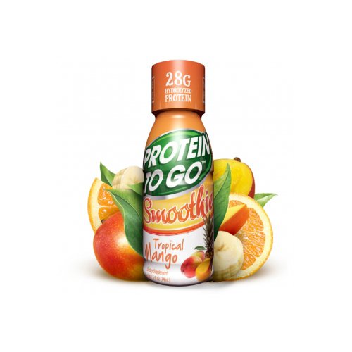 Protein To Go Smoothie Shot Nutritional Drinks, Tropical Mango, Pack of 24